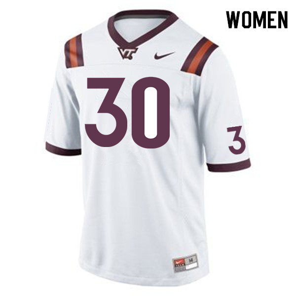 Women #30 Caleb Steward Virginia Tech Hokies College Football Jerseys Sale-Maroon